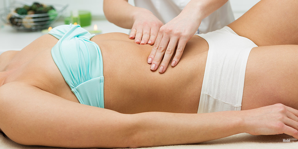Female getting massage in the spa